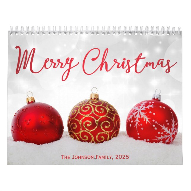 Red Decor Frohe Weihnachten 2025 Foto Kalender (Titelbild)