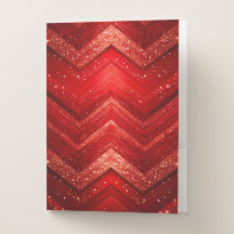 Red Decoration Glitzer Pocket Folder