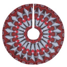 Red Decorative Christmas Tree Skirt Polyester Weihnachtsbaumdecke