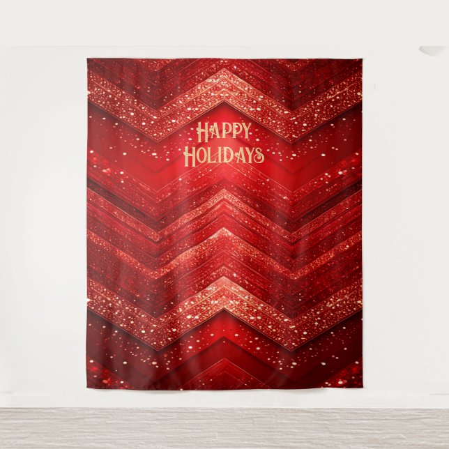 Red Decorative Holiday Backdrop Wandteppich (Vorderseite)