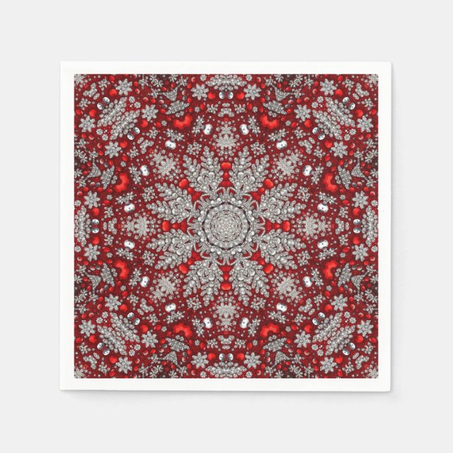 Red Decorative Holiday Napkin Serviette (Vorderseite)