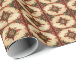 Red Decorative Holiday Wrapping Paper Geschenkpapier