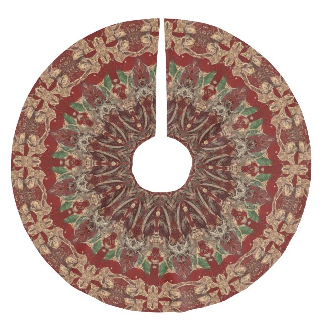 Red Decorative Tree Skirt Polyester Weihnachtsbaumdecke (Vorderseite)