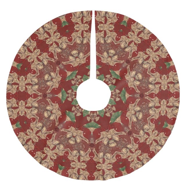 Red Decorative Tree Skirt Polyester Weihnachtsbaumdecke (Vorderseite)
