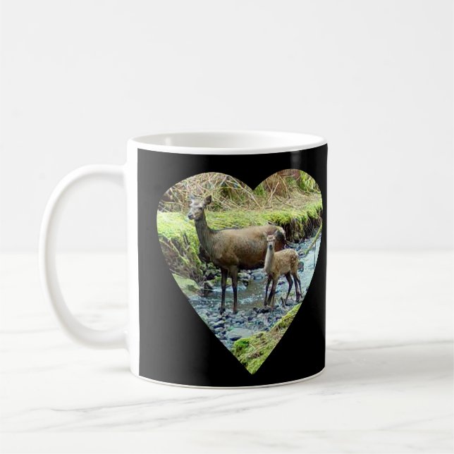 Red Deer Doe and Baby Deer Tasse (Links)