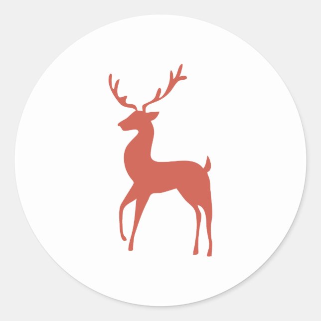 Red Deer sur Sticker rond classique blanc (Devant)