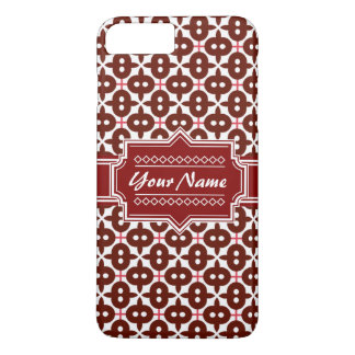 Red Deko Geometric Tile Personalisiert iPhone 8 Plus/7 Plus Hülle
