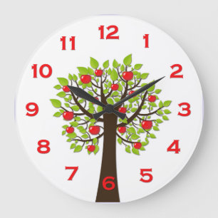 Red Delicious Apple Tree Wall Clock Große Wanduhr