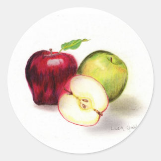 Red Delicious und Granny Smith Äpfel Aufkleber
