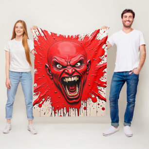 Red Demon Fury Art Fleecedecke