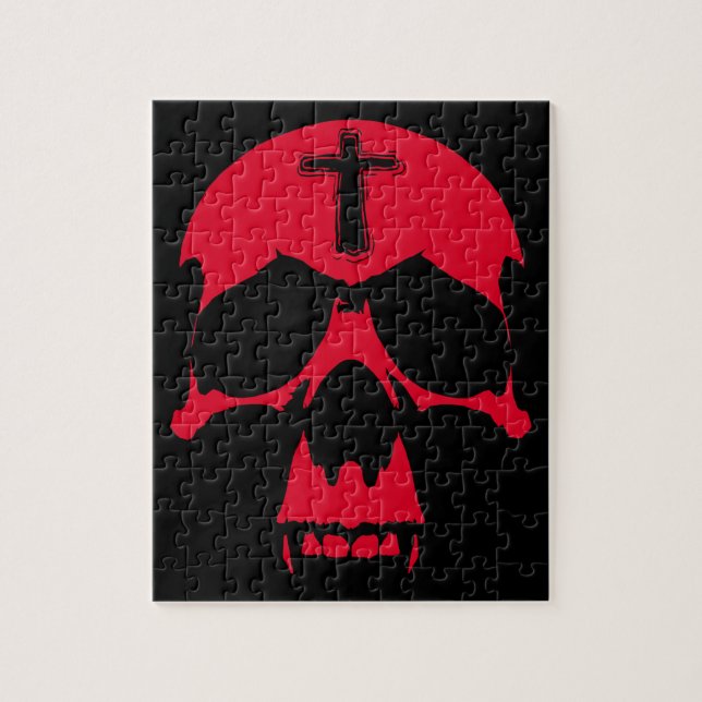 Red Demon Skull Gothic Grafik Design (Vertikal)