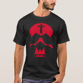 Red Demon Skull Gothic Grafik Design T-Shirt