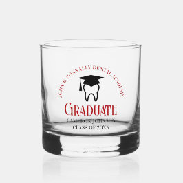 Red Dental School Custom Dentin Abschluss Whiskyglas