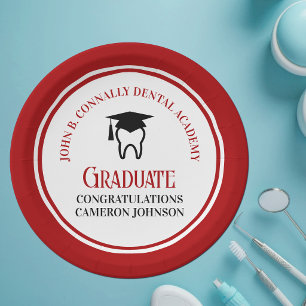 Red Dental School Custom Graduation Party Pappteller