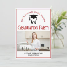 Red Dental School Foto Custom Graduation Party