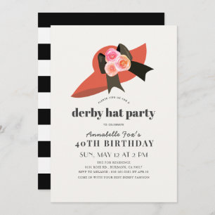 Red Derby Casquette Rose Invitation de fête d'anni
