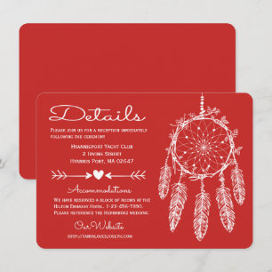 Red Details Dreamcatcher Native American Wedding Einladung