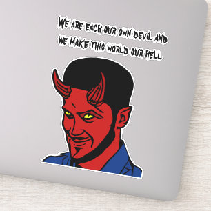 Red Devil Demon Man Lucifer Hell zitiert Kunst Aufkleber
