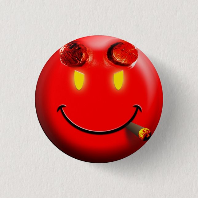 Red Devil Face - Schaltfläche Button (Vorderseite)