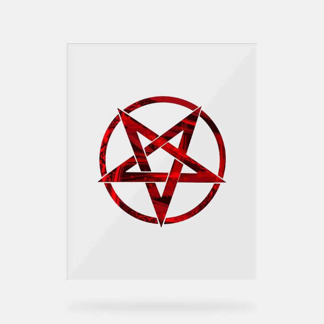 Red Devil Pentagram Acrylschild (Vorderseite)