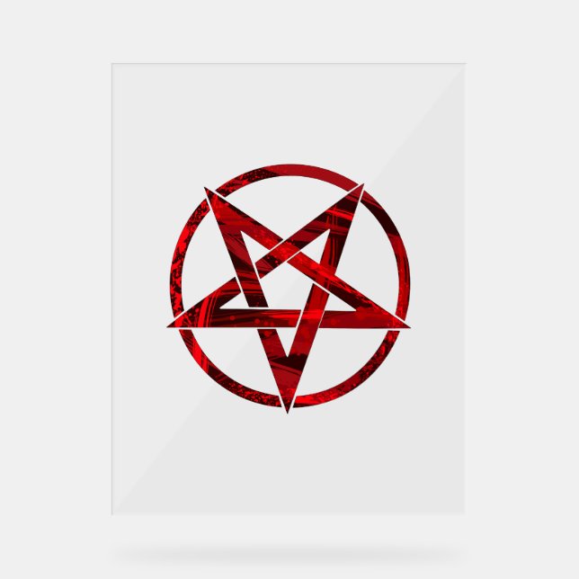 Red Devil Pentagram Acrylschild (Vorderseite)