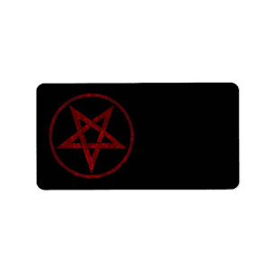 Red Devil Pentagram Adressaufkleber