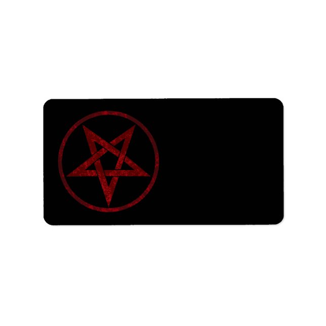 Red Devil Pentagram Adressaufkleber (Vorne)