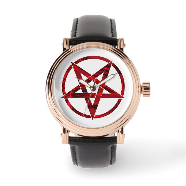 Red Devil Pentagram Armbanduhr (Vorderseite)