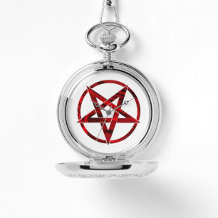 Red Devil Pentagram Armbanduhr