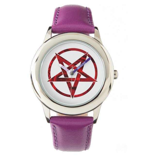 Red Devil Pentagram Armbanduhr (Vorderseite)