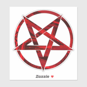 Red Devil Pentagram Aufkleber