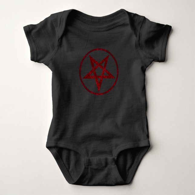 Red Devil Pentagram Baby Strampler (Vorderseite)
