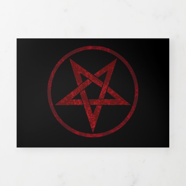 Red Devil Pentagram Dreifach-gefaltete Programmkarte (Cover)
