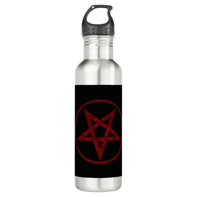 Red Devil Pentagram Edelstahlflasche (Vorderseite)