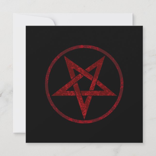 Red Devil Pentagram Einladung (Vorderseite)