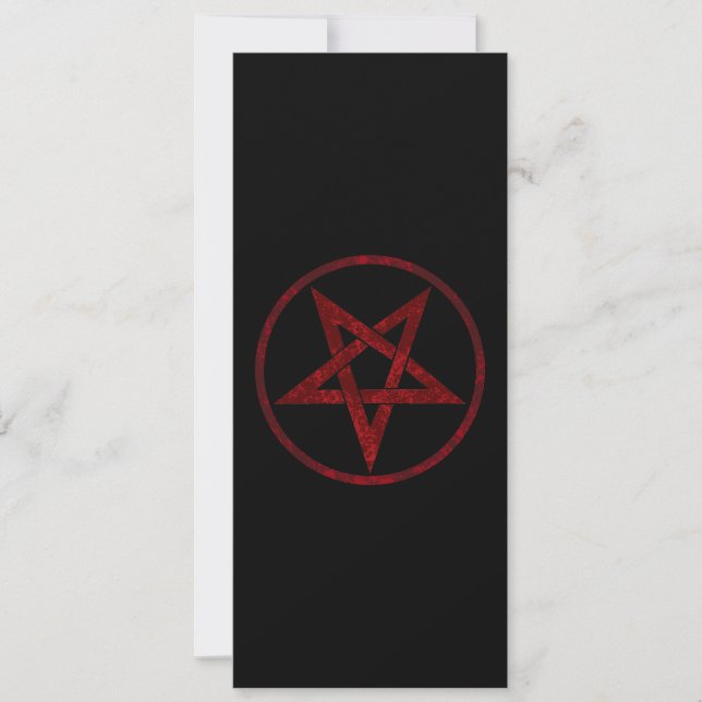 Red Devil Pentagram Einladung (Vorderseite)