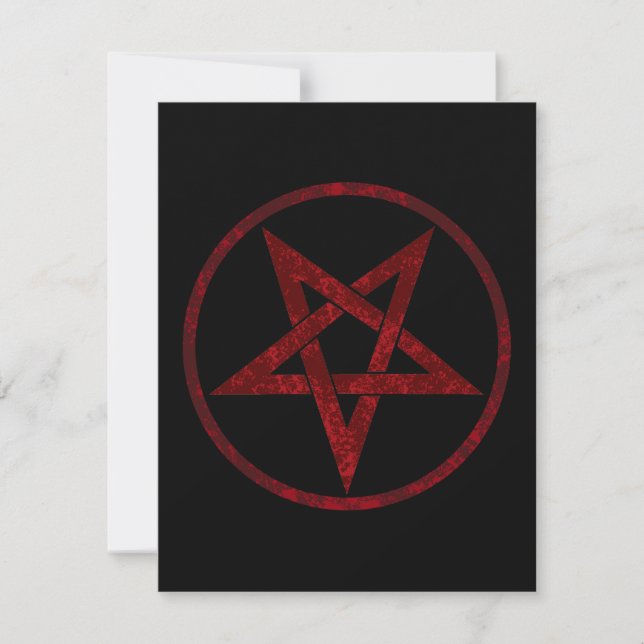 Red Devil Pentagram Einladung (Vorderseite)