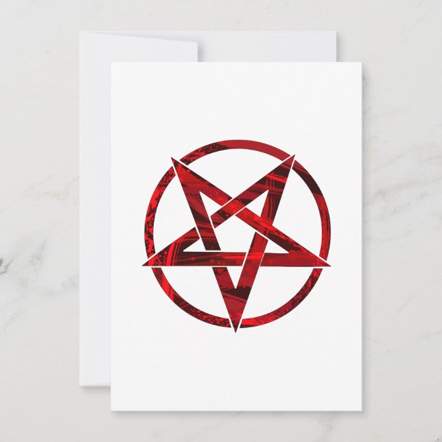 Red Devil Pentagram Feiertagskarte (Vorderseite)