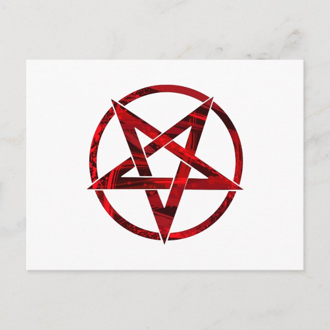 Red Devil Pentagram Feiertagspostkarte (Vorderseite)