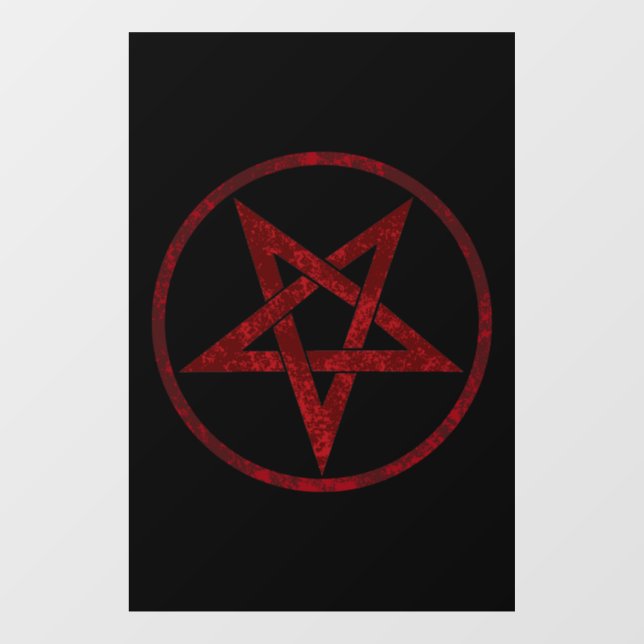 Red Devil Pentagram Fensteraufkleber (Blatt)