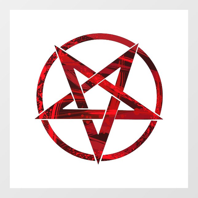Red Devil Pentagram Fensteraufkleber (Blatt)