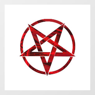 Red Devil Pentagram Fensteraufkleber
