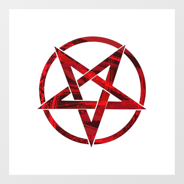 Red Devil Pentagram Fensteraufkleber (Blatt)