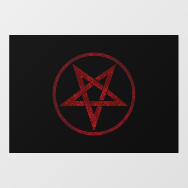 Red Devil Pentagram Fensteraufkleber (Blatt)