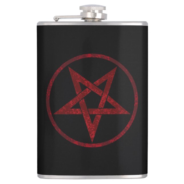Red Devil Pentagram Flachmann (Vorderseite)