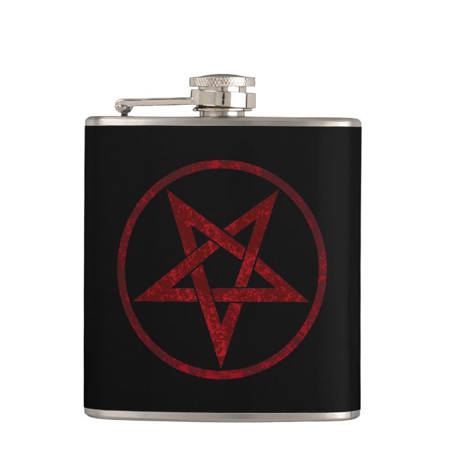Red Devil Pentagram Flachmann (Vorderseite)