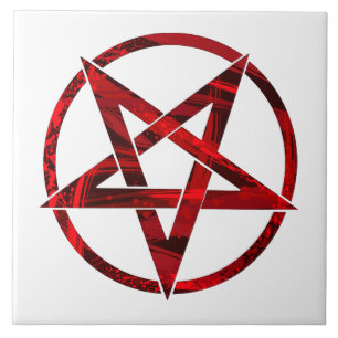 Red Devil Pentagram Fliese