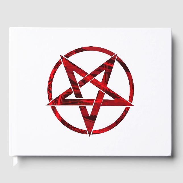 Red Devil Pentagram Gästebuch (Vorderseite)