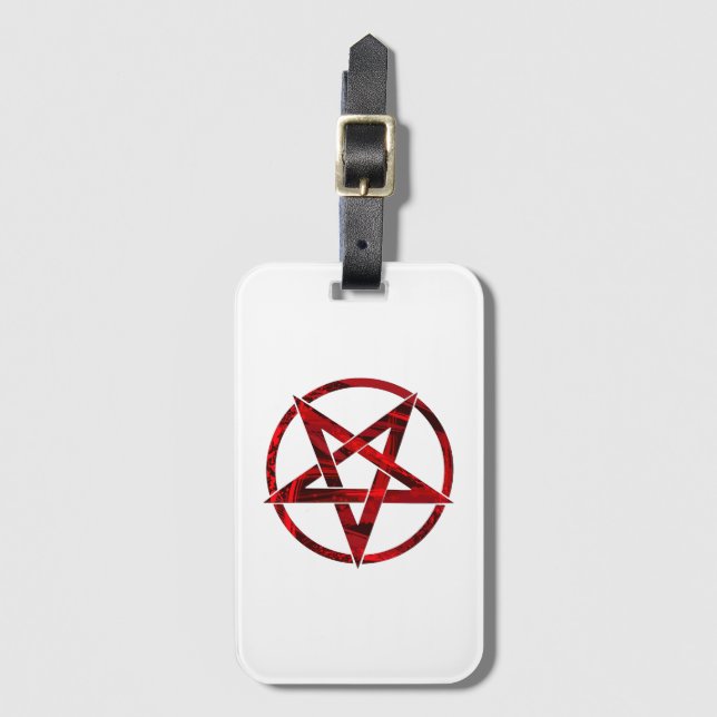 Red Devil Pentagram Gepäckanhänger (Vorderseite Vertikal)
