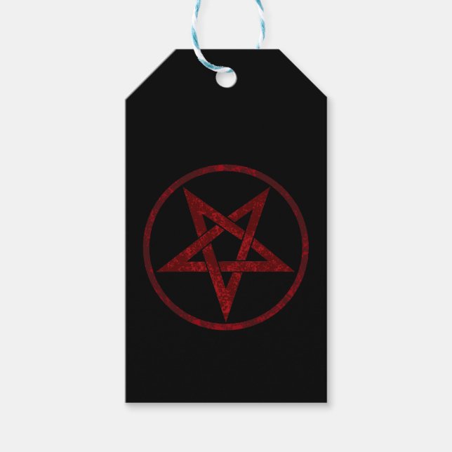 Red Devil Pentagram Geschenkanhänger (Vorderseite)